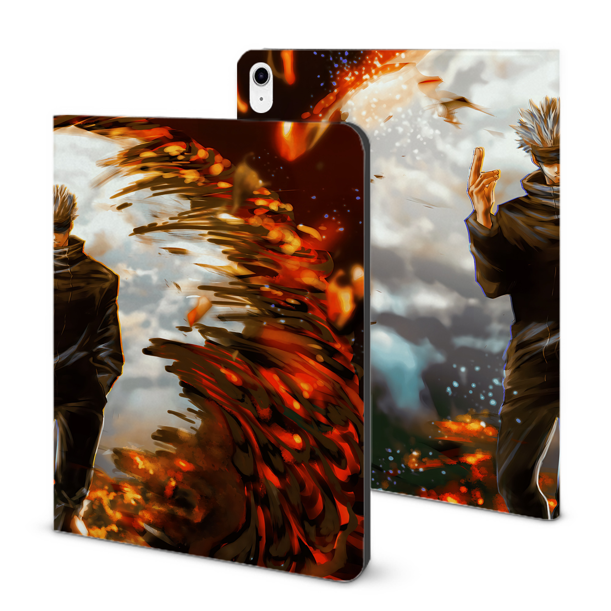（画像用） 呪術廻戦 Jujutsu Kaisen IPad ケース ブック型 PUレザー TPU 耐衝撃 軽量 薄型 ペン収納なし 全面保護 IPad 各モデル対応